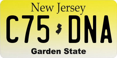 NJ license plate C75DNA