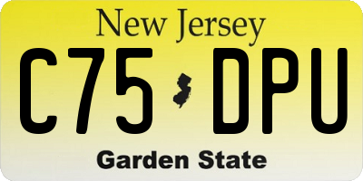 NJ license plate C75DPU
