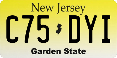 NJ license plate C75DYI