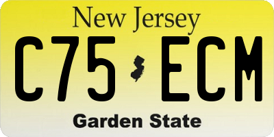 NJ license plate C75ECM