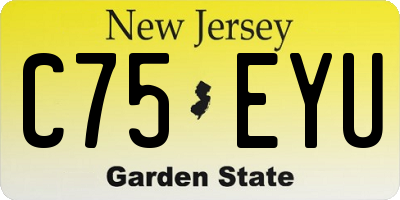 NJ license plate C75EYU