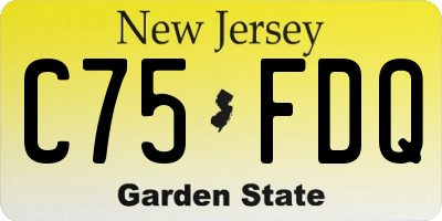 NJ license plate C75FDQ