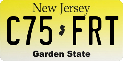 NJ license plate C75FRT