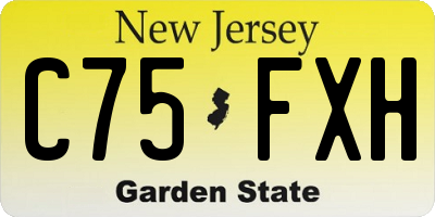 NJ license plate C75FXH