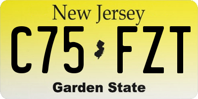 NJ license plate C75FZT