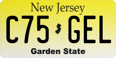 NJ license plate C75GEL