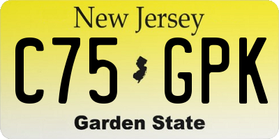 NJ license plate C75GPK