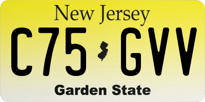 NJ license plate C75GVV