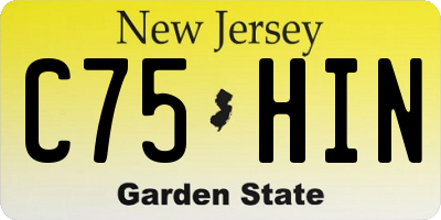 NJ license plate C75HIN