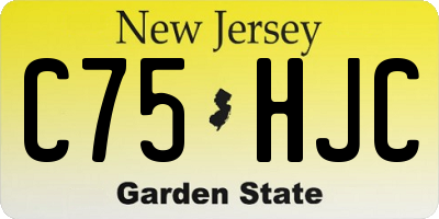 NJ license plate C75HJC