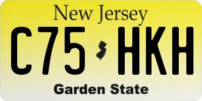 NJ license plate C75HKH