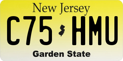 NJ license plate C75HMU