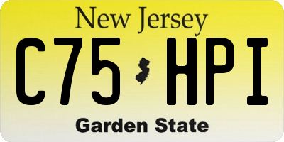 NJ license plate C75HPI