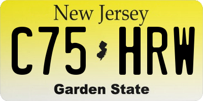 NJ license plate C75HRW