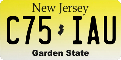 NJ license plate C75IAU