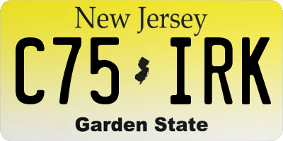 NJ license plate C75IRK