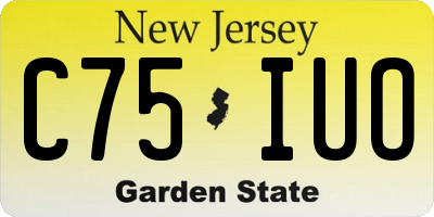NJ license plate C75IUO