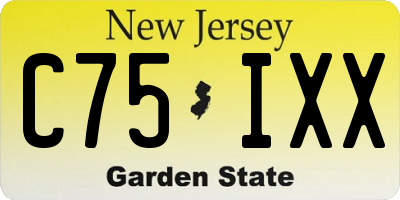 NJ license plate C75IXX