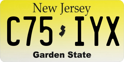 NJ license plate C75IYX
