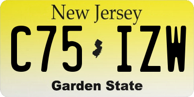 NJ license plate C75IZW