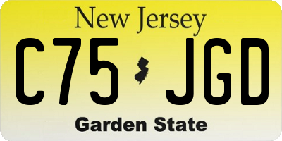 NJ license plate C75JGD