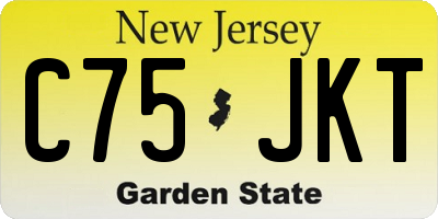 NJ license plate C75JKT