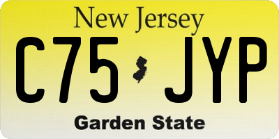 NJ license plate C75JYP
