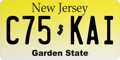 NJ license plate C75KAI