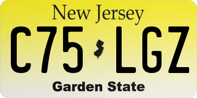NJ license plate C75LGZ