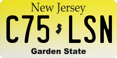 NJ license plate C75LSN