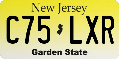 NJ license plate C75LXR