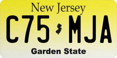 NJ license plate C75MJA