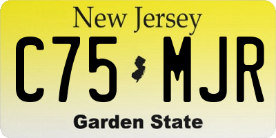 NJ license plate C75MJR