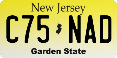 NJ license plate C75NAD