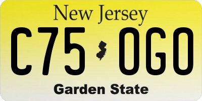 NJ license plate C75OGO