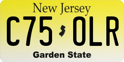 NJ license plate C75OLR