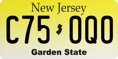 NJ license plate C75OQO