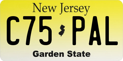 NJ license plate C75PAL