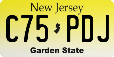 NJ license plate C75PDJ