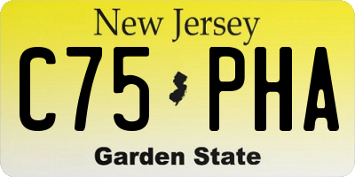 NJ license plate C75PHA