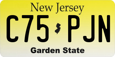 NJ license plate C75PJN