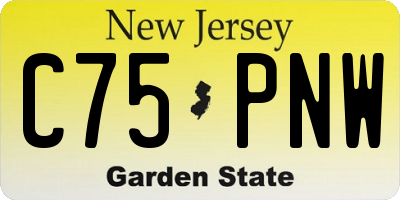 NJ license plate C75PNW
