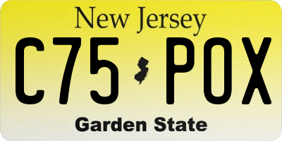 NJ license plate C75POX