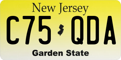NJ license plate C75QDA