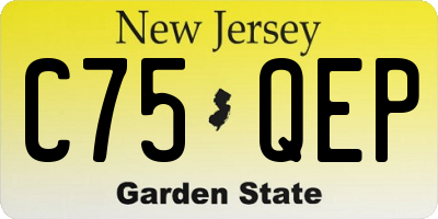 NJ license plate C75QEP