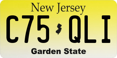 NJ license plate C75QLI