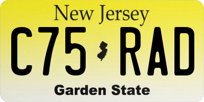 NJ license plate C75RAD