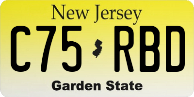 NJ license plate C75RBD