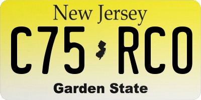 NJ license plate C75RCO