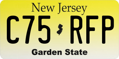 NJ license plate C75RFP